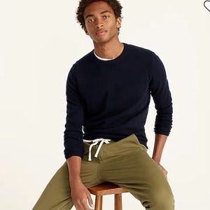 NWOT J crew 100% Cashmere crewneck sweater in solid Green Medium M Mens